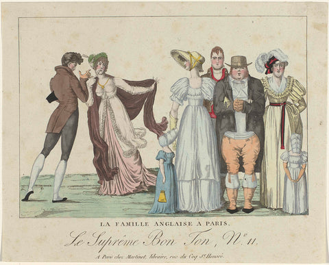 Le Suprême Bon Ton, 1800-1815, No. 11: La famille anglaise à Paris., anonymous, 1800–1815 Canvas Print