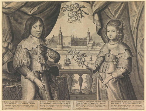 Portrait of Enno Lodewijk, Count of East Frisia, and Henriette Catharina, Princess of Orange, anonymous, c. 1645 - 1652 Canvas Print