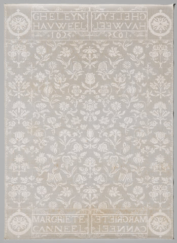 Napkin with a flower pattern, anonymous, 1625 Canvas Print