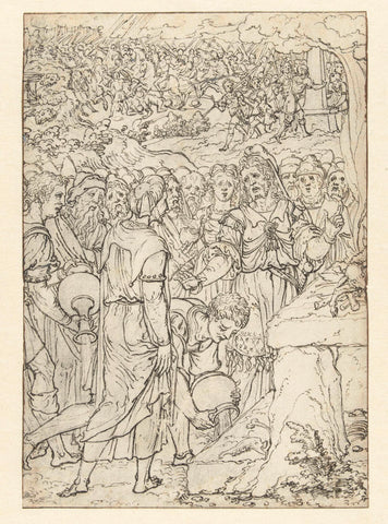 Samuel sacrifices a suckler lamb to Yahweh, Dirck Pietersz. Crabeth, 1540 - 1550 Canvas Print