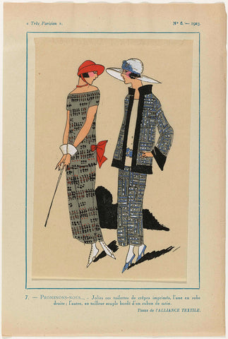 Très Parisien, 1923, No 6: 7.-PROMENONS-NOUS... - Jolies ces toilettes..., anonymous, 1923 Canvas Print