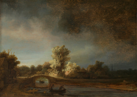 Landscape with a Stone Bridge, Rembrandt van Rijn, c. 1638 Canvas Print