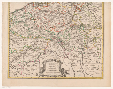 Map of the Seventeen Provinces (lower part), anonymous, 1692 Canvas Print