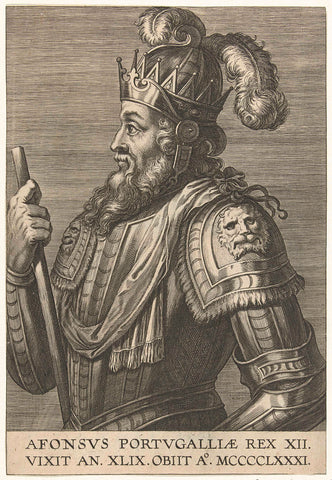 Portret van koning Alfons V van Portugal, Cornelis Galle (I), in or after 1621 Canvas Print