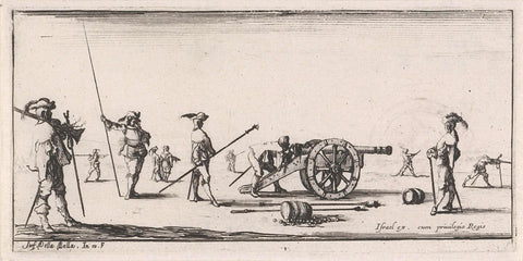 Soldaten bezig met oefeningen, Stefano della Bella, 1620 - 1664 Canvas Print