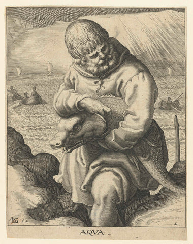 Het element water, Zacharias Dolendo (attributed to), 1595 - 1597 Canvas Print