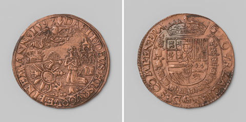 Hope for peace, calculation medal of the court of auditors of Brabant, anonymous, 1597 Canvas Print