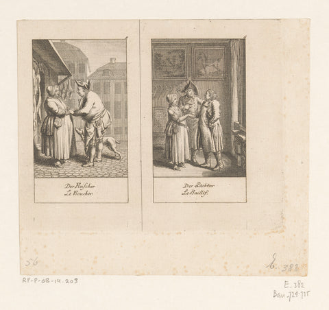 Two marriage proposals, Daniel Nikolaus Chodowiecki, 1781 Canvas Print