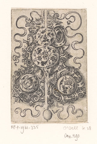 Design for a pendant with a bird and a snail, Virgil Solis, 1524 - 1562 Canvas Print