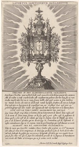 Monstrans in een mandorla, Cornelis Galle (I), 1586 - 1650 Canvas Print