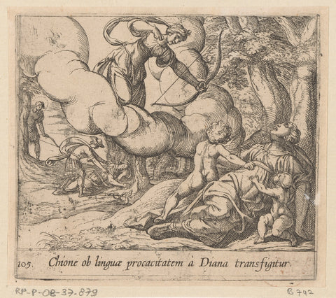 Diana doodt Chione, Antonio Tempesta, 1606 Canvas Print