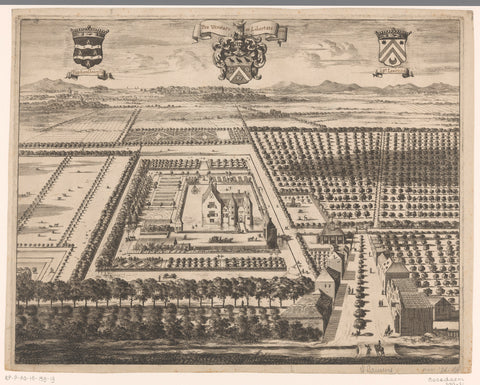 View of Popkensburg Castle, Jan Luyken, in or before 1696 Canvas Print