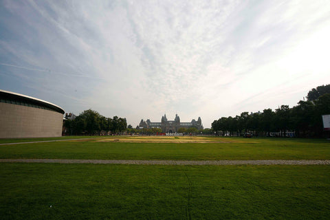 Museumplein with the Main Building in the distance with the logo I AMSTERDAM, on the left the Van Gogh Museum, 2007 Canvas Print