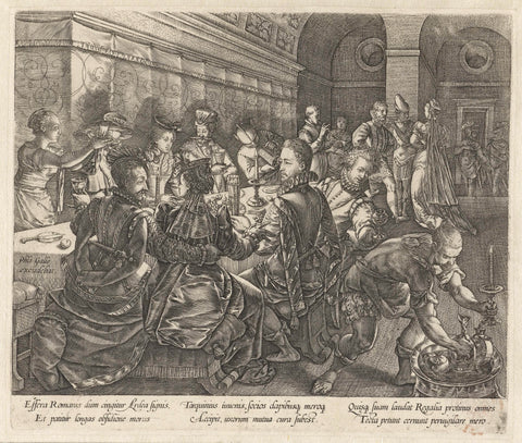 Banquet in the house of Tarquinius, Hendrick Goltzius, 1578 - 1580 Canvas Print