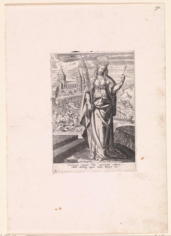 Saint Ursula, Johann Sadeler (I), 1583 - 1587 Canvas Print