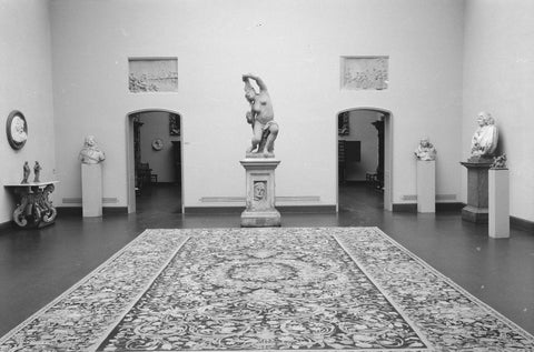 Room with carpet, sculptures, table and two passageways, 1953 Canvas Print