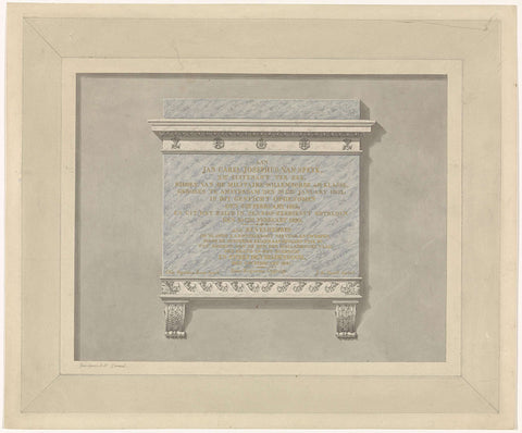 Memorial stone for Jan Carel Josephus van Speijk, Alphonse Pierre Giraud, after 1831 - 1863 Canvas Print