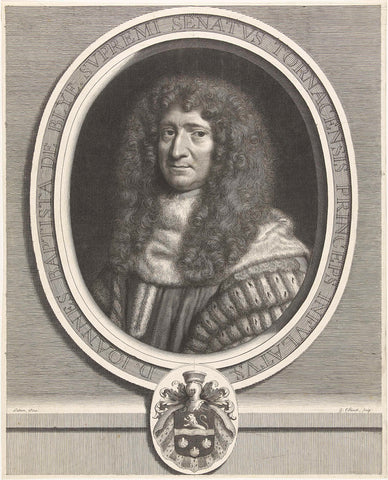 Portrait of Jean-Baptiste de Blye, Gerard Edelinck, 1652- 1707 Canvas Print