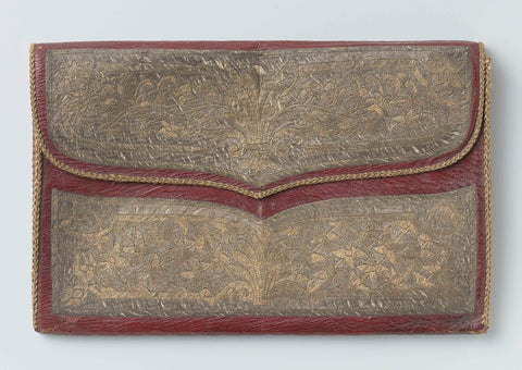 Letter bag from Constantinople in red (moroccan) leather, on which embroidery of gold and silver thread on the front and back and on the flap, anonymous, 1767 Canvas Print