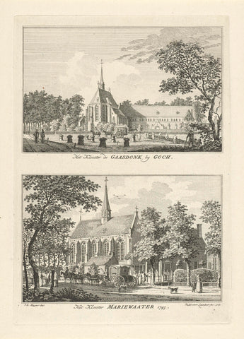 Monastery Gaasdonk near Goch and monastery Mariënwater in Weeze, 1743, Paulus van Liender, 1761 Canvas Print