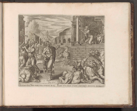 Jonah predicts the demise of Nineveh, Philips Galle, 1579 Canvas Print