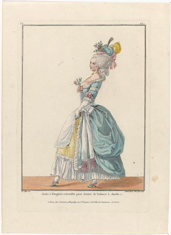 Gallerie des Modes et Costumes Français, 1782, 34th Cahier (bis), 31st Suite, rr.237 : Robe à l'Anglais (...)., Wossinik, 1782 Canvas Print