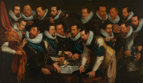 Officers and other civic guardsmen of the XIth District of Amsterdam, under the command of Captain Geurt Dircksz van Beuningen and Lieutenant Pieter Martensz Hoeffijser, Jan Tengnagel, 1613 Canvas Print