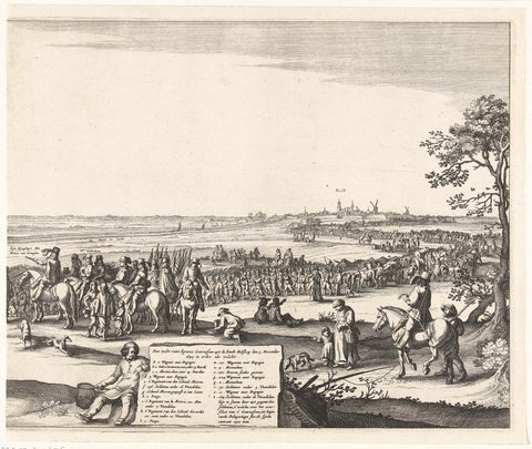 Exodus of the Spanish garrison from Hulst (sheet c), 1645, Claes Jansz. Visscher (II) (workshop or), 1645 Canvas Print