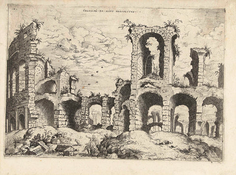 Second view of the Colosseum in Rome, Hieronymus Cock, 1551 Canvas Print