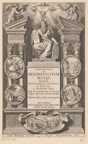 Moses and five scenes from the Pentateuch, Cornelis Galle (I) (possibly), 1648 Canvas Print