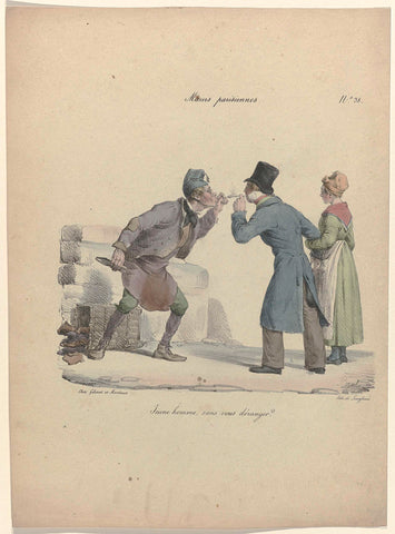 Moeurs parisiennes, ca. 1830, No. 38 : Jeune homm (...), Edme Jean Pigal, Pierre Langlumé, c. 1830 Canvas Print