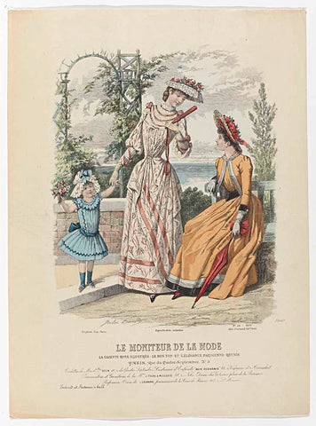 Le Moniteur de la Mode, 1889, Nr. 2546c, No. 28 : Toilettes de Mesd.elles Edon (...), Edouard Tailland, 1889 Canvas Print