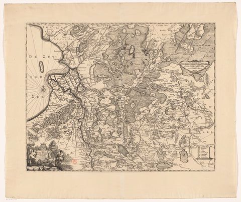 Map of Overijssel, anonymous, 1726 - 1750 Canvas Print