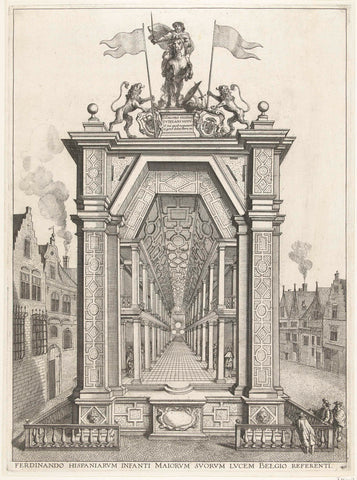 The Perspectium; entry of Ferdinand at Ghent in 1635 (no. 40), anonymous, 1635 - 1636 Canvas Print