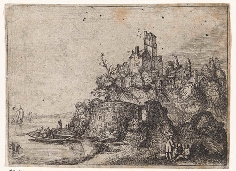 Landscape with a castle, Jan van de Velde (II), 1615 - 1665 Canvas Print