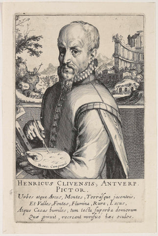 Portrait of Hendrik van Cleef, Simon Frisius, 1610 Canvas Print