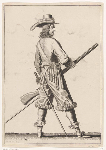 Soldier Holding His Musket With Both Hands Near His Left Femur, c. 1645, Petrus Rucholle, 1645 - 1647 Canvas Print