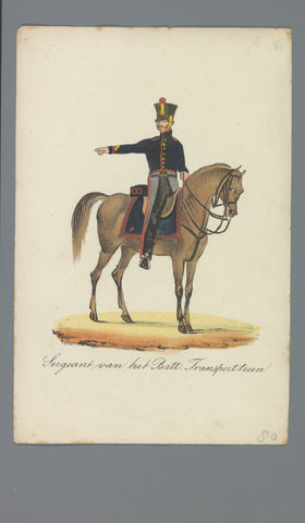 Sergeant van het Batt. Transporttrein, Albertus Verhoesen (attributed to), 1835 - 1850 Canvas Print