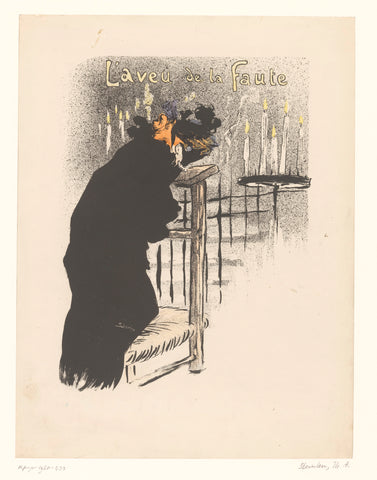 Ontwerp voor omslag: L'aveu de la faute, Théophile Alexandre Steinlen, 1894 Canvas Print