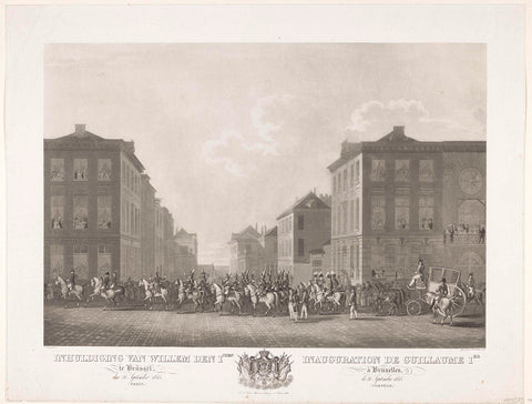 Inauguration of Willem den 1st in Brussels on 21 September 1815 (Trein.) / Inauguration de Guillaume 1er à Bruxelles, le 21 Septembre 1815. (Cortège.), Philibert-Louis Debucourt, 1825 - 1826 Canvas Print