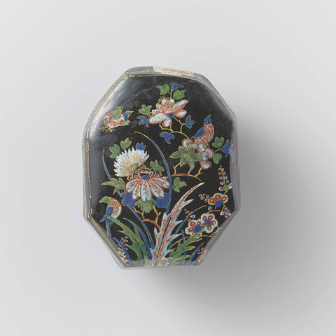 Brush back of multicolored painted faience, anonymous, c. 1700 - c. 1730 Canvas Print