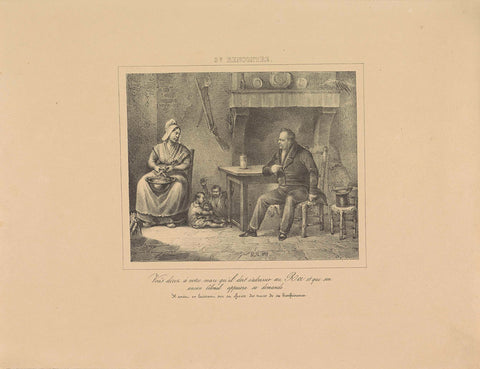 King William I speaking with a peasant woman, 1829, Jean-Louis Van Hemelryck, 1829 Canvas Print