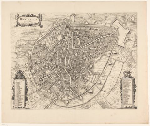 Map of Brussels, anonymous, c. 1700 - 1728 Canvas Print