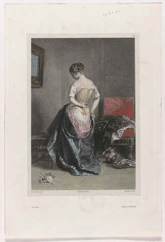 Le Corset, Adolphe Mouilleron, c. 1852 - c. 1853 Canvas Print