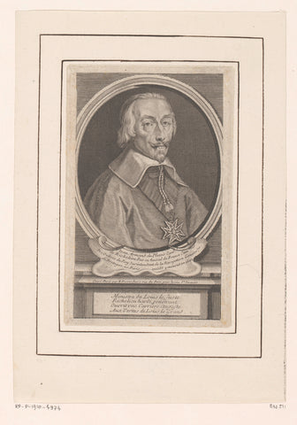 Portret van Armand-Jean du Plessis hertog van Richelieu, Etienne Desrochers, c. 1726 Canvas Print