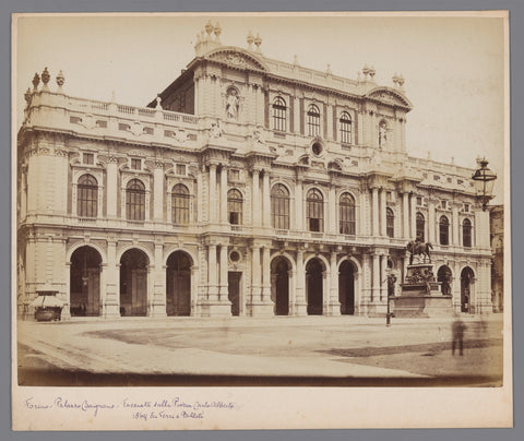 Rear façade of the Palazzo Carignano in Turin, anonymous, 1871 - 1900 Canvas Print