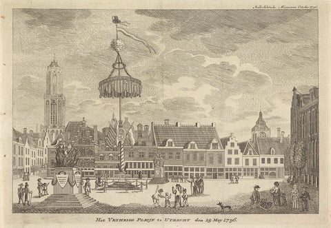 Freedom Tree on the Neude in Utrecht, 1796, anonymous, 1797 Canvas Print