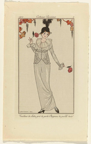 Journal des Dames et des Modes, 1912, Costumes Parisiens, no. 8, George Barbier, 1912 Canvas Print