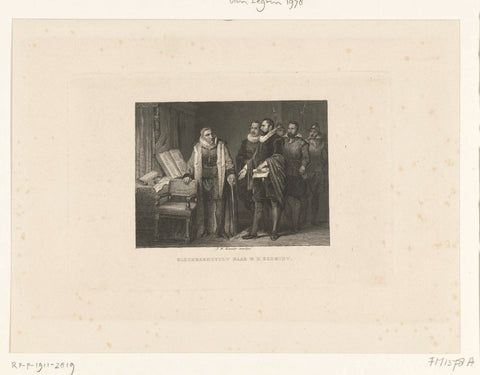 Oldenbarnevelt receives notice of his death sentence, 1619, Johann Wilhelm Kaiser (I), 1844 - 1899 Canvas Print