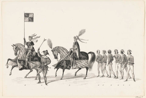 Procession nrs 43-51, anonymous, 1840 Canvas Print